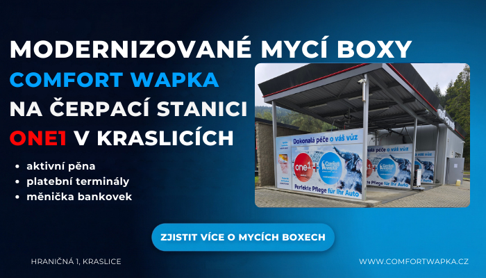 Kraslice: modernizované mycí boxy Comfort Wapka na čerpací stanici ONE1