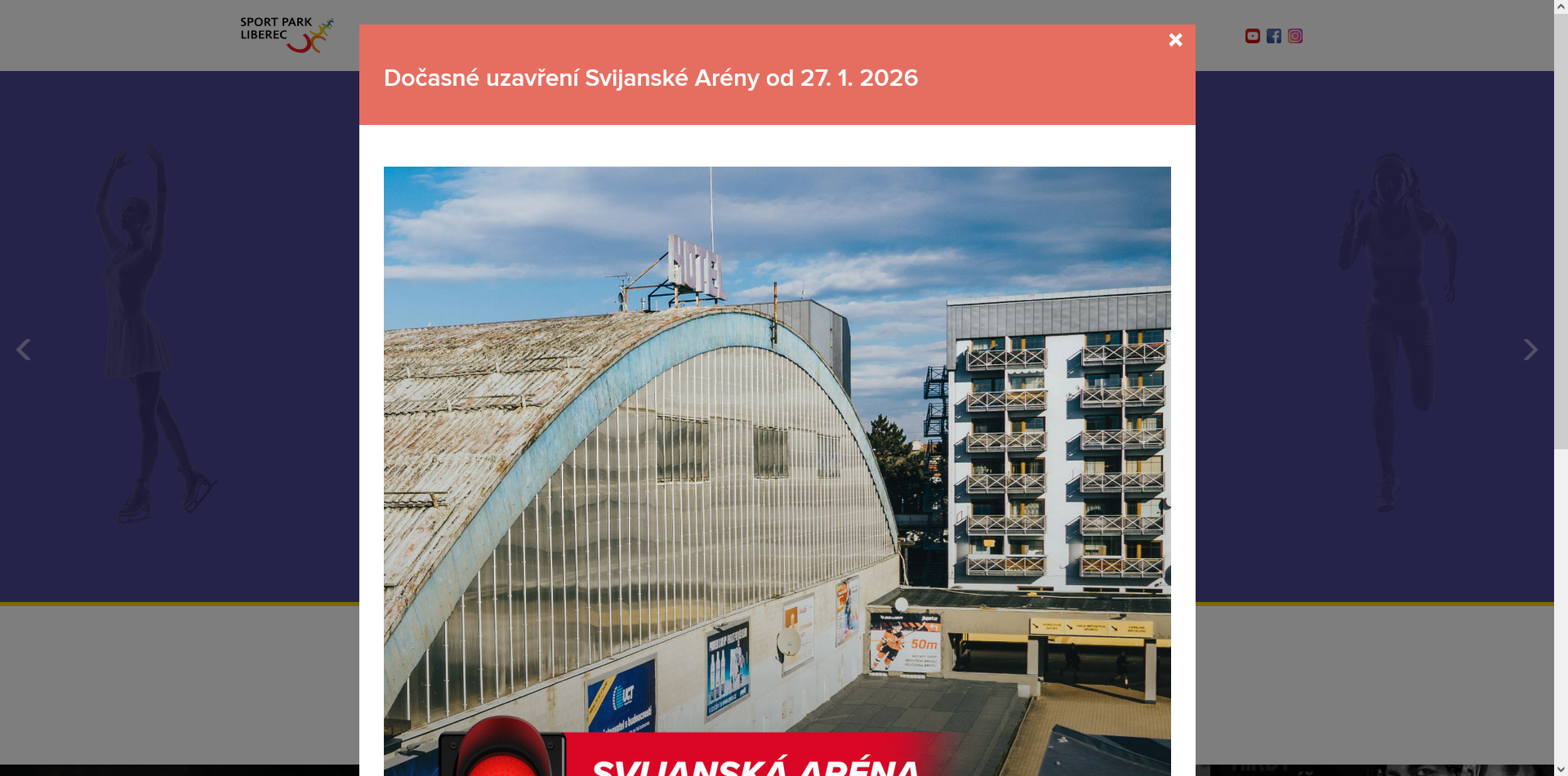 Kvůli sněhu je uzavřená Svijanská aréna. Střecha unese jen dva centimetry