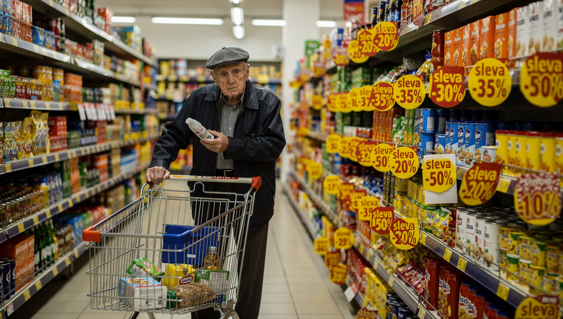 Chaos ve slevách: 70 procent potravin v akcích. Nikdo už neví, co je skutečná cena