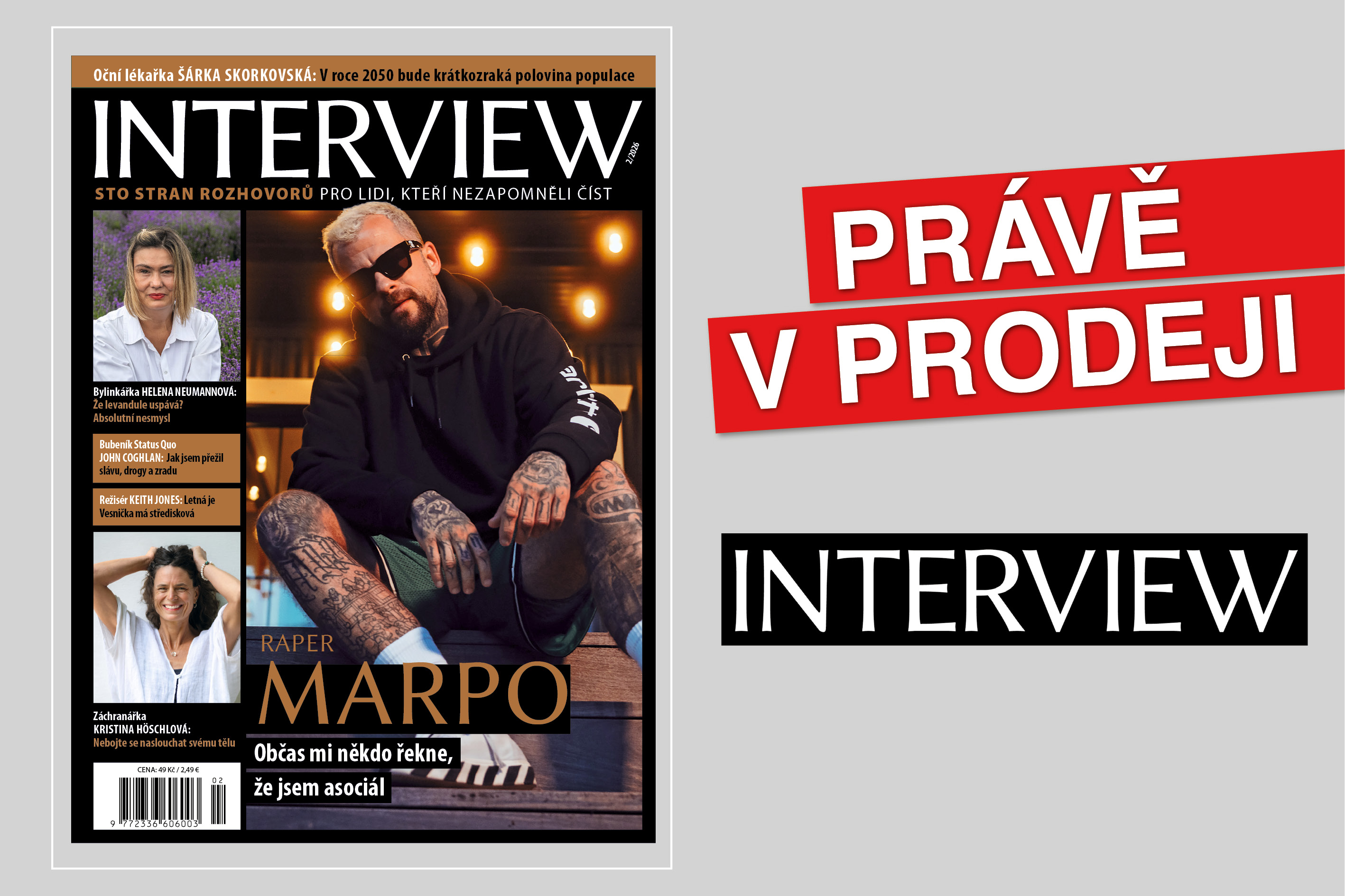 Nové vydání magazínu INTERVIEW č. 2/2026: Sto stran rozhovorů pro lidi, kteří nezapomněli číst